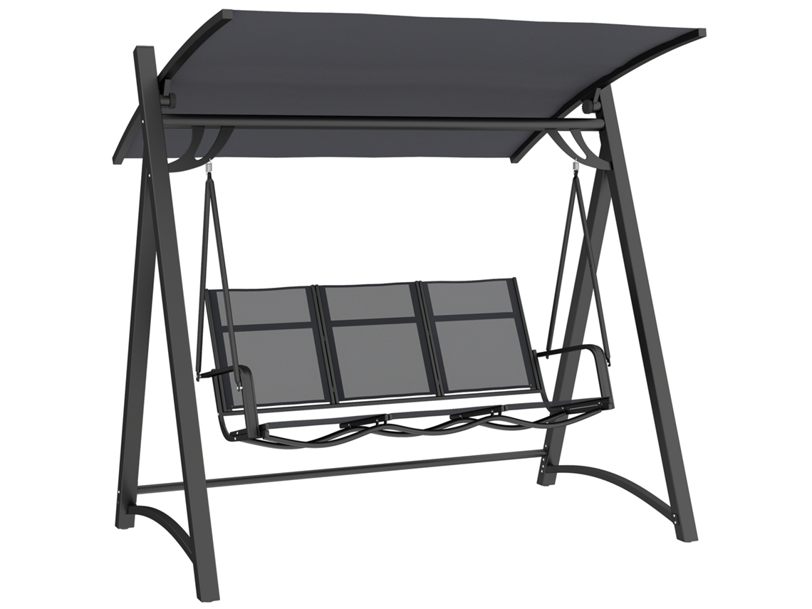 Balanço 3 Lugares Toldo Upf50+ 360kg 188x130x183 Cinza