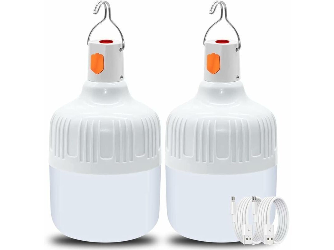 2 pack lanternas usb 40w recarregáveis luz de acampamento portátil suspensa classe energética a+++ S/MARCA