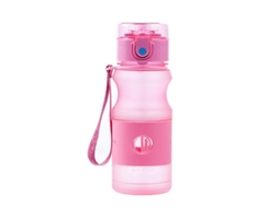 Rebe botella Deportiva Linjou, Bonita e Transparente, Anti fugas, 420ml Rosa