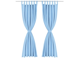 Maison Exclusive - Cortinas De Cetim Com Presilhas 2 Pcs 140x175 Cm Turquesa