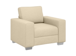 Conjunto 1 Sofá Vidaxl Creme Tecido (100 Cm)