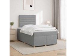 Vidaxl Cama Box Spring Com Colchão Cinzento-claro 120 X 190 Cm Tecido