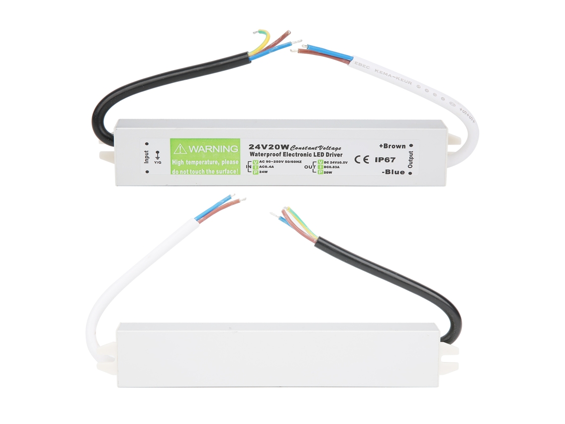 Fonte de alimentação LED profissional, impermeável, 20W, AC90-250V, DC24V, controlador eletrônico