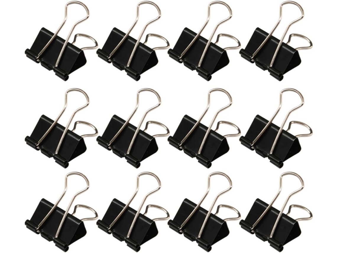 Clipes metálicos Decous 51mm Na Cor Preta, pacote com 48 unidades, clipes de papel reutilizáveis com design Ponta
