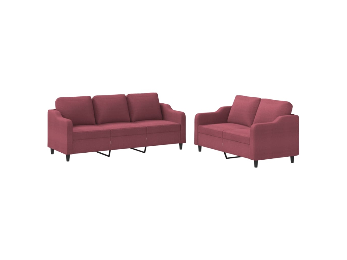 Sofa Set, Sofa Sets Vidaxl Vermelho Tecido (n/a)