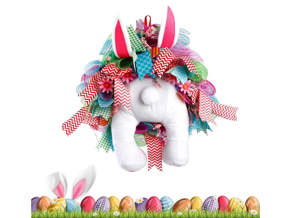 Guirlanda Primavera Páscoa Divertida Coelho Pelúcia Porta Decoração Interiores Exteriores Janelas Varandas GOKOCO