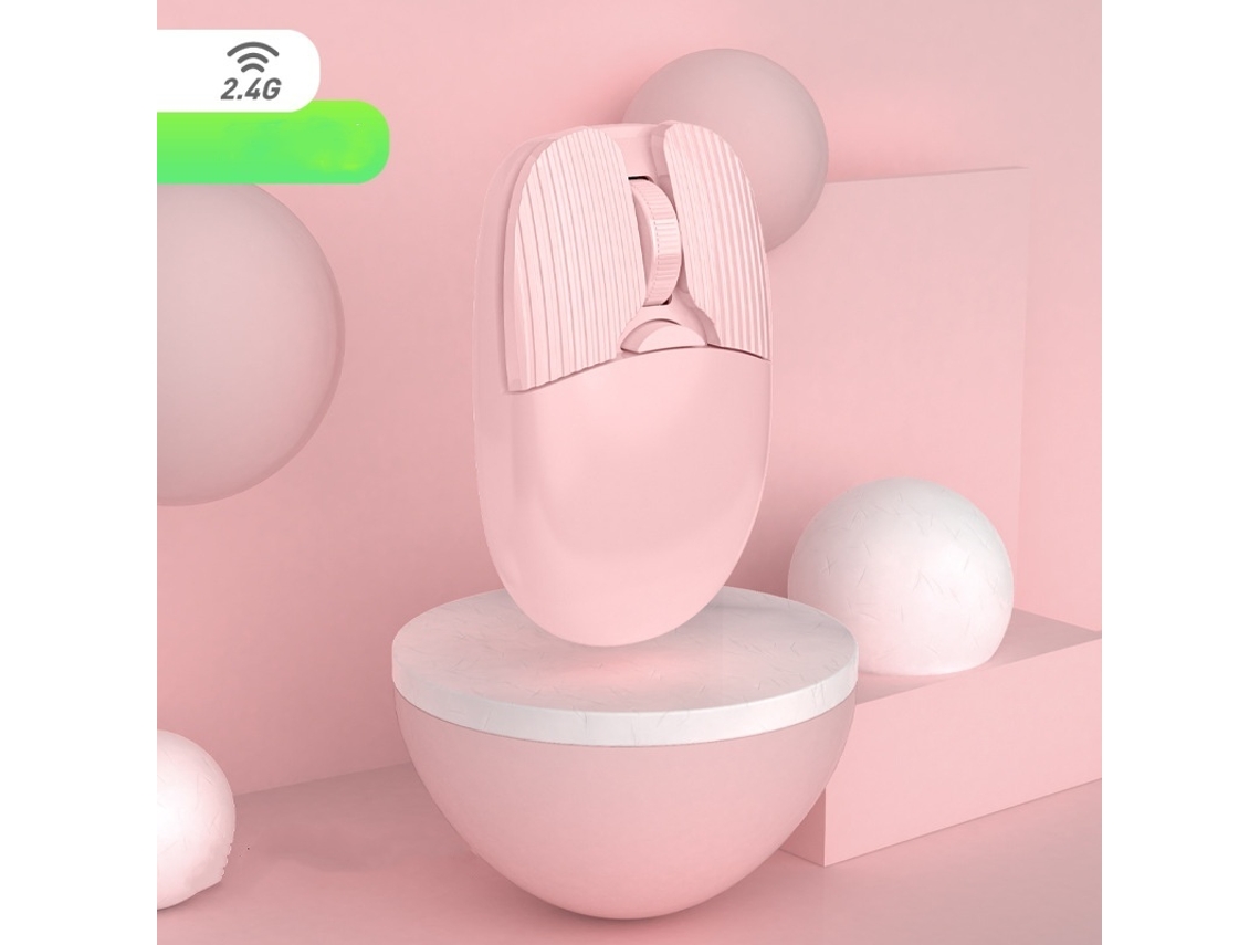 Rato YIZHOOD Computador sem fio do jogador das chaves 2.4GHz do jogo 6 para o escritório do jogo rosa