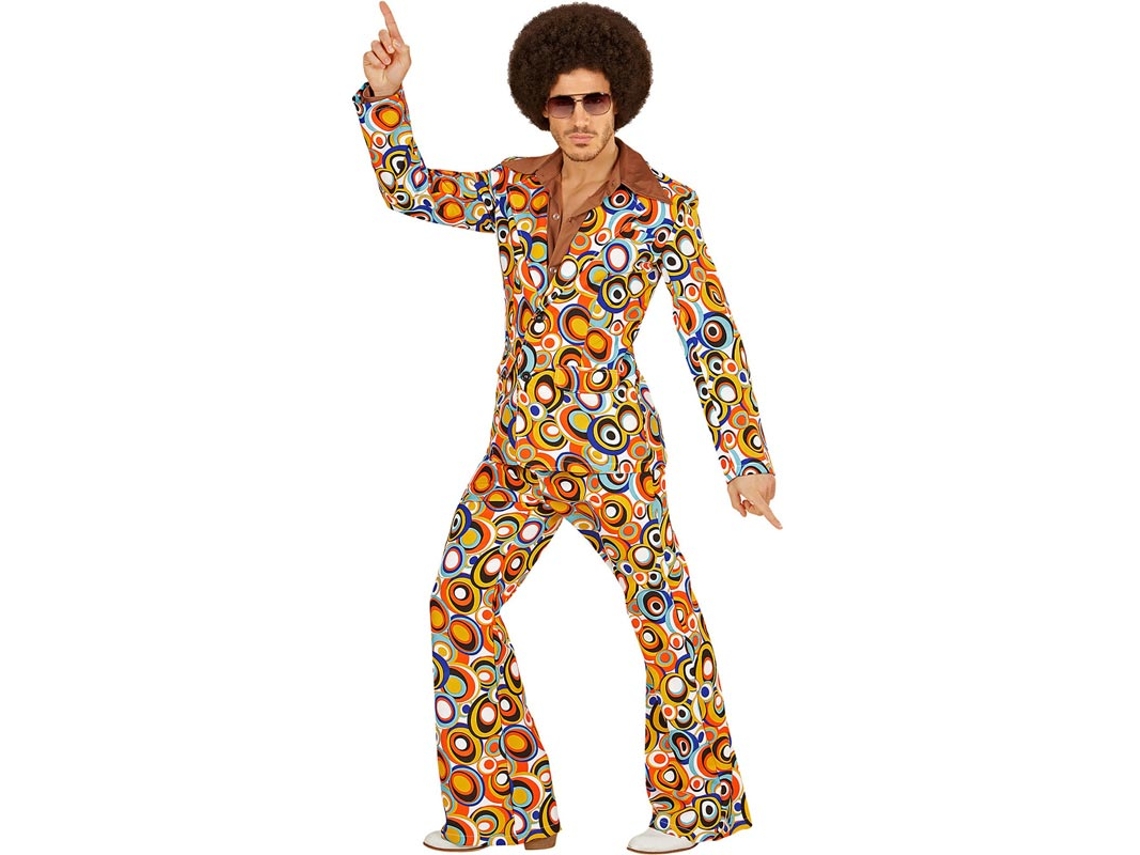 Fato dos anos 70 Bolhas multicoloridas para homem
