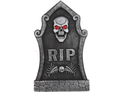 Decorações de Halloween DISFRAZZES Lápide com Caveira e Luz (66 cm)