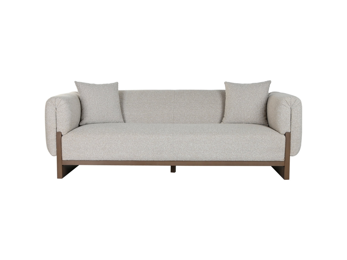 Sofá de Buxo em Poliéster Cru, 220x95x77cm ALEXANDRA HOUSE LIVING