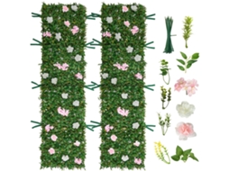 Muro de Flores de Luxo Artificial Conjunto de 2 Pçs 61x243,8 Cm Cenário Floral VEVOR (61x243,8 cm)