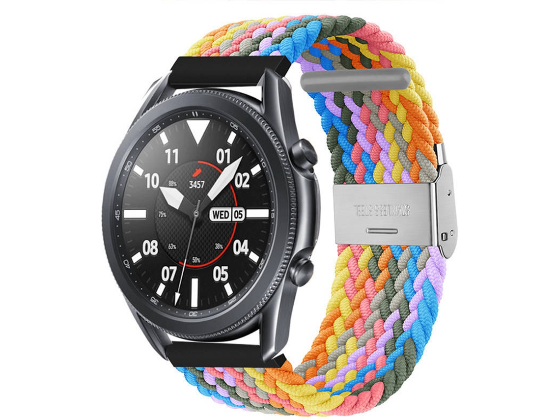 Bracelete Entrançada Ajustável para TicWatch GTH Roxo Multicor