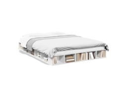Bed Frame, Bed Frames Vidaxl Branco Madeira Processada (140 X 200 Cm)