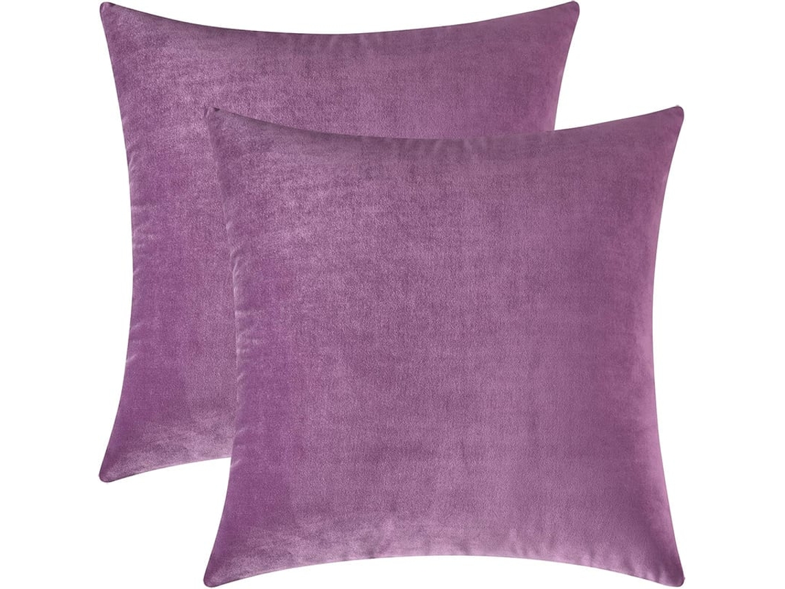 Conjunto De 2 Capas De Almofada Decorativa Velvet Quadrada Aconchegante Sofá Cama 18x18 Polegadas