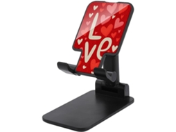 Suporte Dobrável E Ajustável Para Celular Com A Inscrição Palavra Amor Corações Vermelhos Escritório