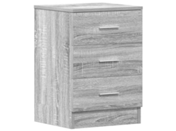 Bedside Cabinet, Bedside Cabinets Vidaxl Cinzeto Madeira Processada (n/a)
