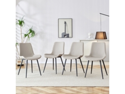 Cadeiras De Sala De Jantar 4 Unidades Modernas, Assento Amplo, Encosto, Pés Antiderrapantes Pretocinza Mobrio