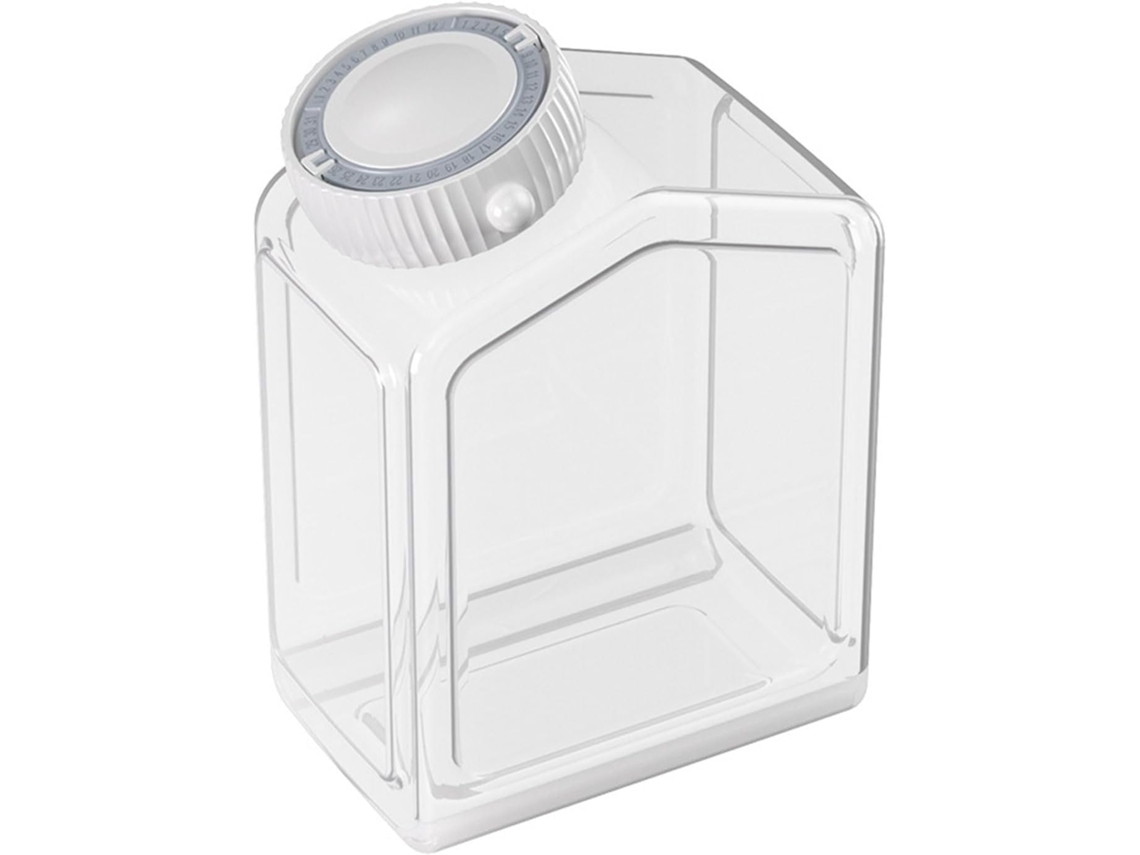 Recipiente Hermético E Transparente Com Temporizador E Tampa Flexível Para Cereais, Farinha E Alimentos Secos