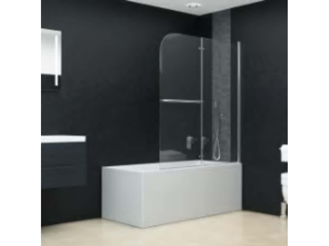 Vidaxl Divisória De Chuveiro Dobrável 2 Painéis Esg 95x140 Cm