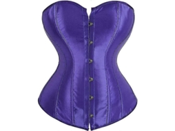 _corset Overbust Plus Size Gótico de Seda com Fio de Cetim e Ossos Shapewear Feminino