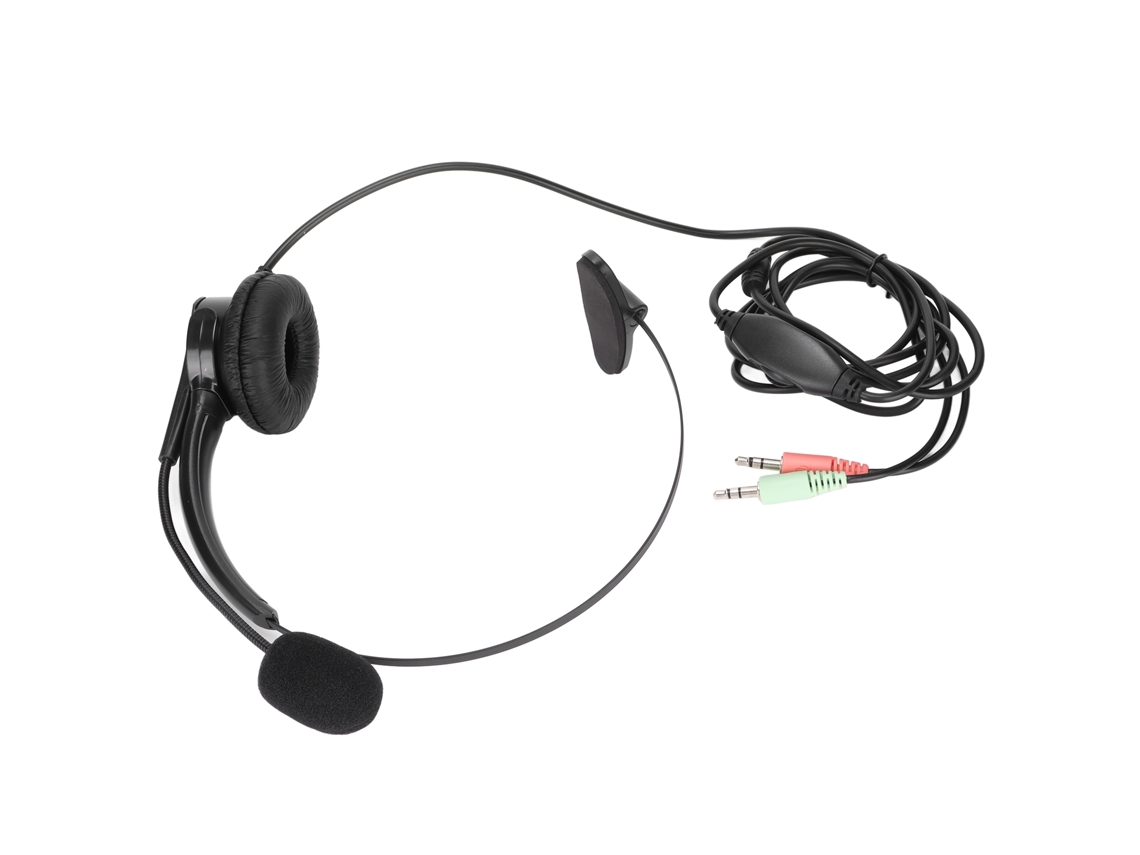 Fone de Ouvido para Call Center com Cancelamento de Ruído, Microfone, Volume Ajustável, 3,5 Mm CHABERLU