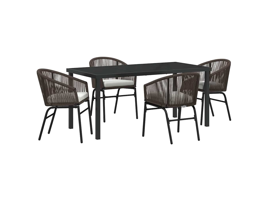 Maison Exclusive - Conjunto De Jantar Para Jardim 5 Pcs Castanho