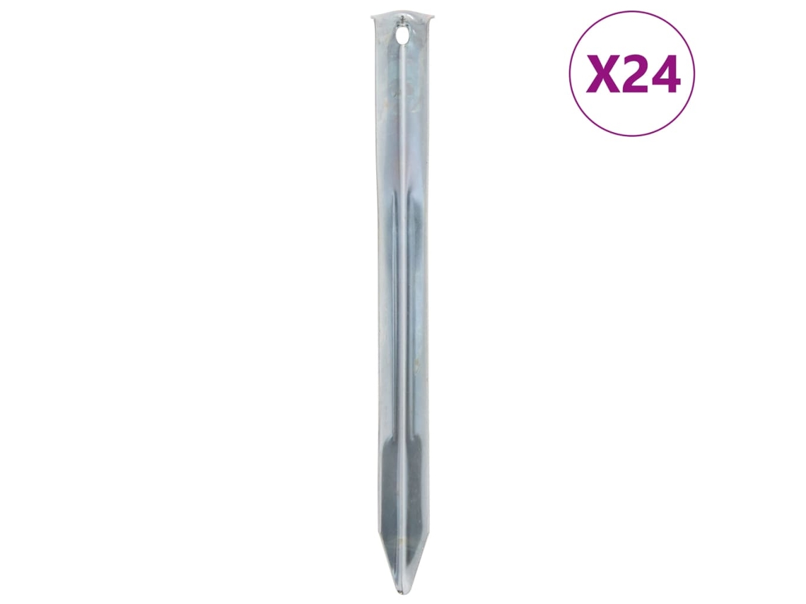 Vidaxl Estacas Para Tenda 24 Pcs 22 Cm Ø20 Mm Aço Galvanizado