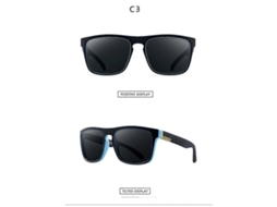 Óculos de Sol Polarizados Masculinos, Óculos de Sol Nova Moda 2023, Design Clássico, Espelhado, Quadrado, Feminino, C3