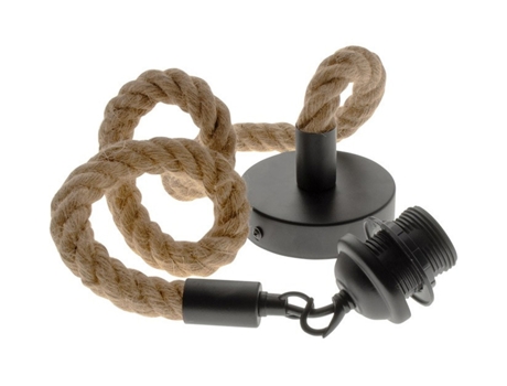 Candeeiro de Suspensão LUMIT Cremilda (Corda Preto - E27 - 60W)