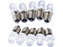Lâmpada Led, 10 Unidades, Base E10, 12v, Branco Quente, Para Uso Residencial, Comercial Ou Substituição De Fontes Convencionais