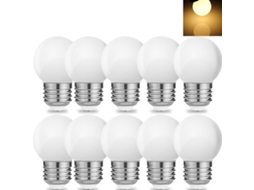 Pacote com 10 Lâmpadas Led de 1w Base Rosca E27 para Decoração, Luz Branca Quente Klb BRILVIBERA