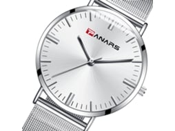 Reloj De Pulsera Masculino Casual De Cuarzo Con Malla De Acero Simples Y Moderno (dial Blanco)