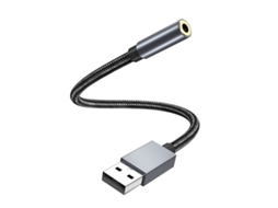 Adaptador de Áudio Usb para 3,5 Mm Cinza AQUAFORGE (fêmea)