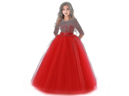 Vestido de Festa para Niñas Princesa com Encaje | S/MARCA