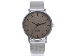 Reloj De Pulsera Unisex Vansvar Ultra Delgado Con Correa De Malla De Aleación Cuarzo (café Oscuro)