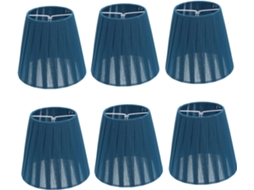 Conjunto de 6 Candeeiros de Mesa em Tecido Azul Suave SFUSHOS