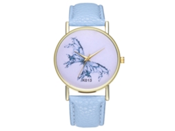 Reloj De Pulsera Hombre De Moda Cuarzo Duradero De Ocio Azul Claro