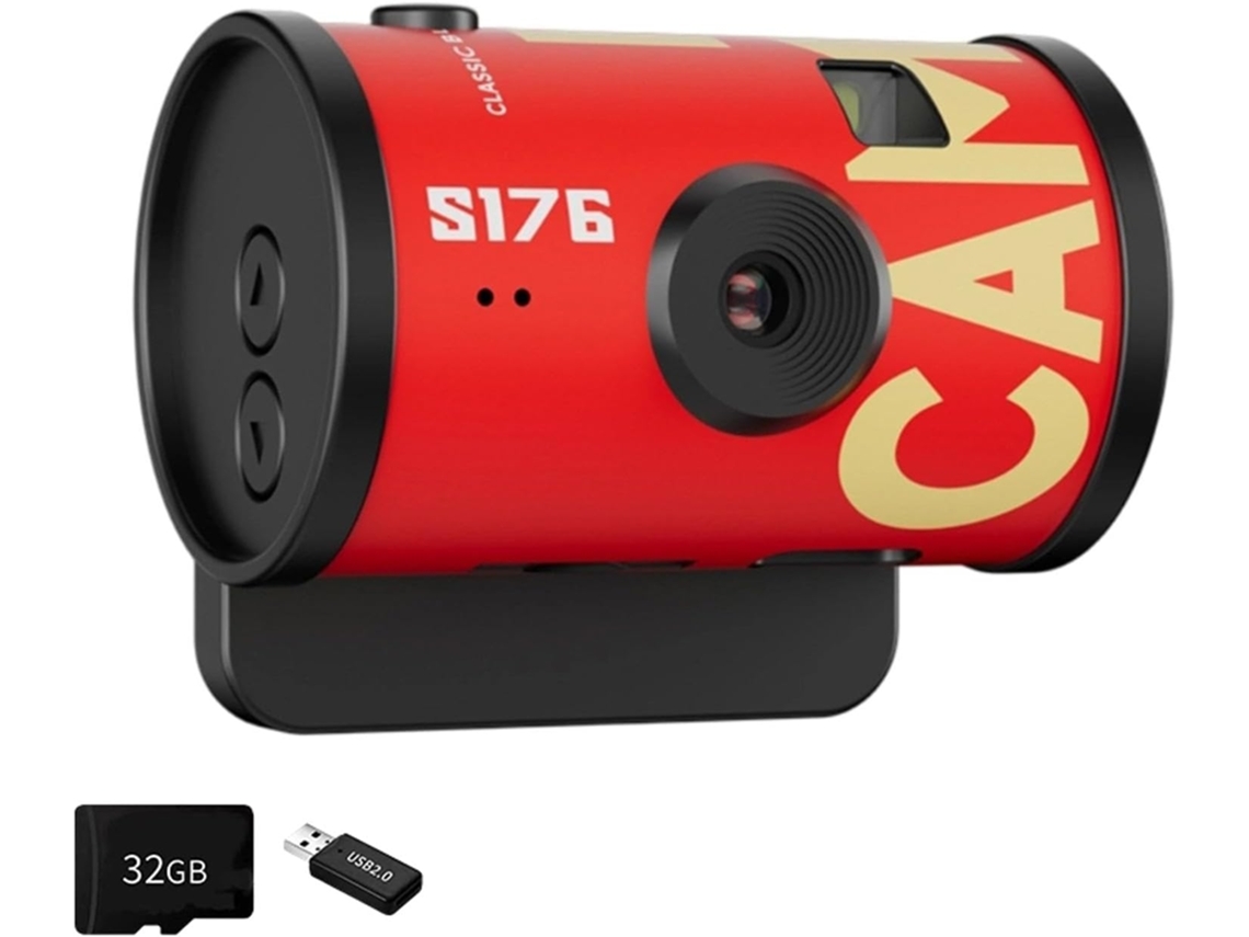 Câmera Digital Compacta Com Ecrã, Vermelha