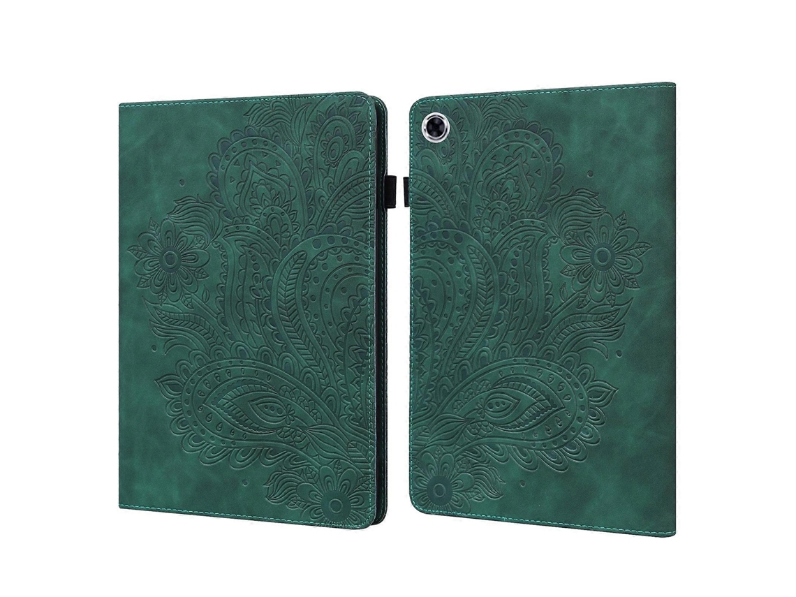 Capa Para Tablet Oppo Realme Pad De 10,4 Polegadas Com Estampa De Pavão Em Relevo, Feita De Tpu E Couro Pu.