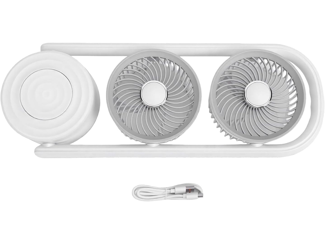Ventilador De Mesa Recarregável E Portátil Com 6 Velocidades, Pequeno