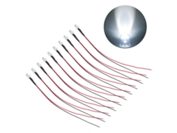 10pcs Diodos Emissores de Luz Led 5mm Pré fios 5 12v Branco Decoração Diy Eletrônico