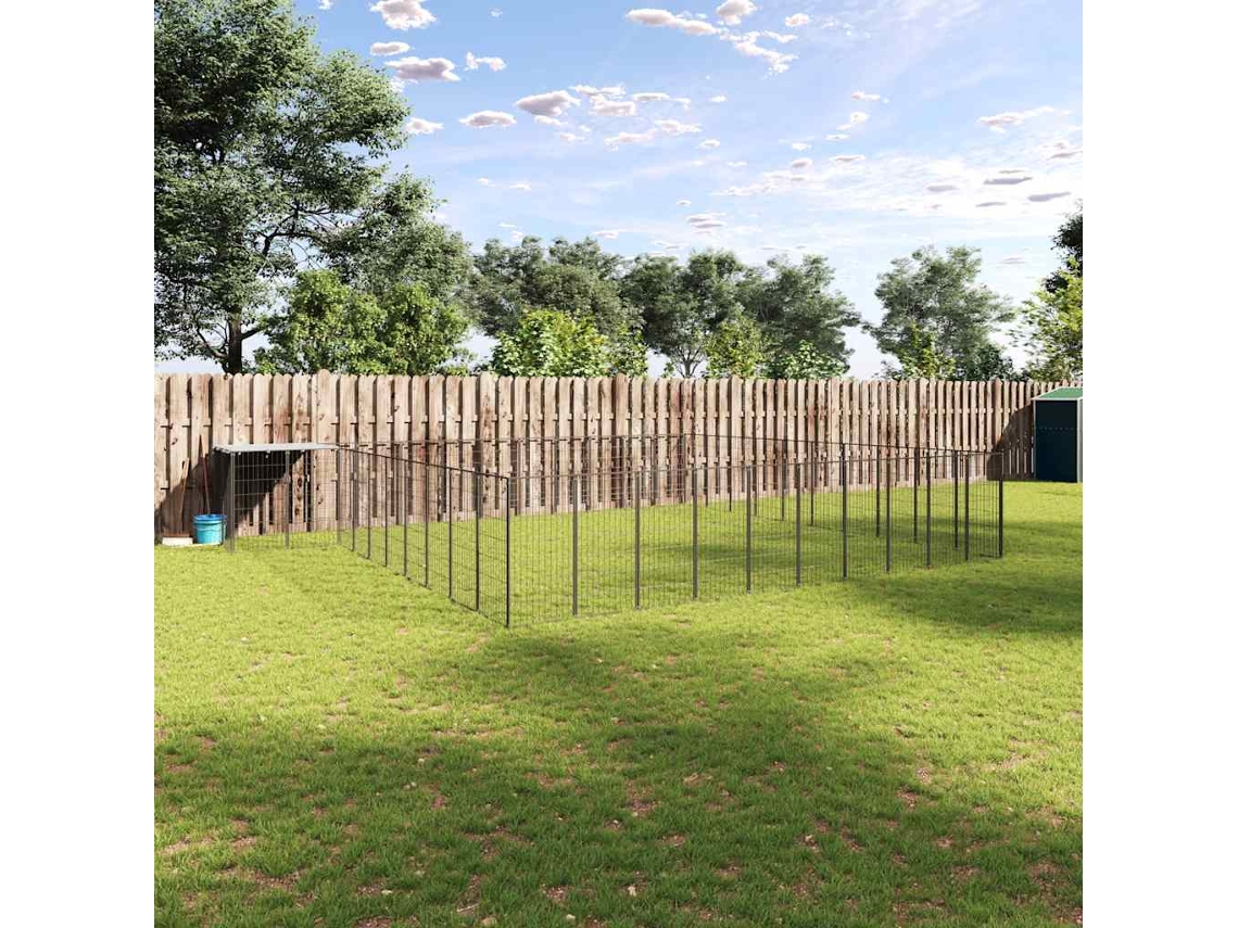 Vidaxl Canil 31,46 M² Aço Preto