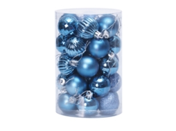 34 Peças 4 Cm Enfeites de Bola de Natal Inquebráveis para Decoração de Festa de Aniversário de Casamento de Árvore de Natal Azul Gelo
