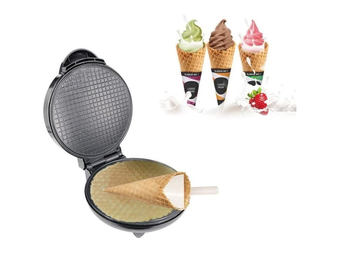 Máquina elétrica de waffle cônico Croque Monsieur. Máquina de casquinha de sorvete. Prato de sobremesa cozido antiaderente para rolinhos primavera141