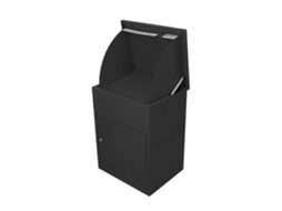 Caixa de encomendas - Marca - Preto - Tamanho máximo 320x205x120mm - Com fechadura - Código de barras