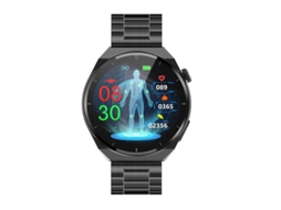 Smart Watch Tk20 Bluetooth Call Health Monitor Aço Preto GODTVAGT