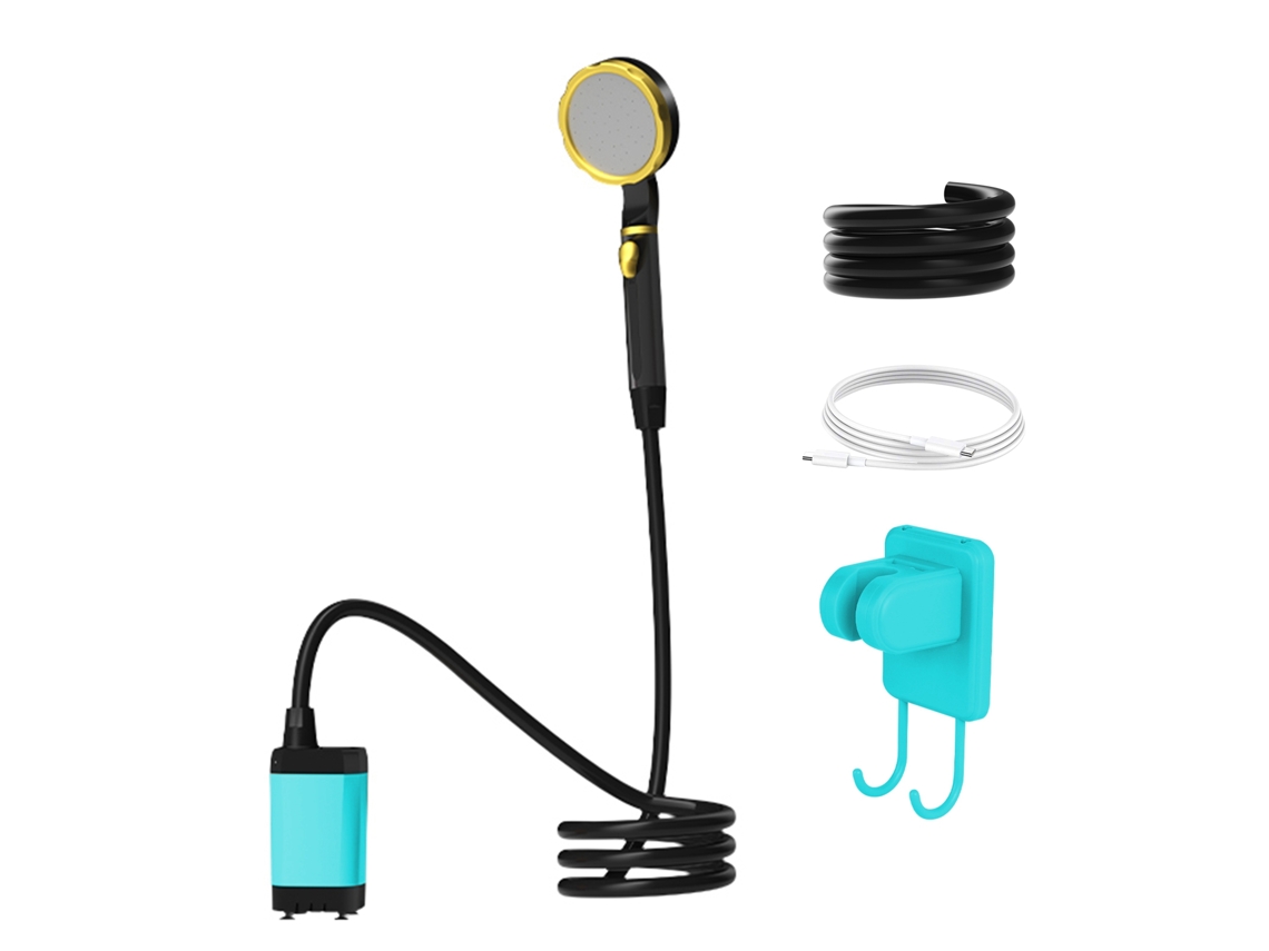 Ducha Elétrica Portátil Camping Com Display Digital E Bateria Recarregável
