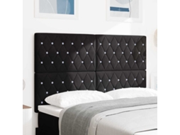 Vidaxl Cabeceira Led Com Fitas Led Com Cabeceira Preto 160 Cm Veludo