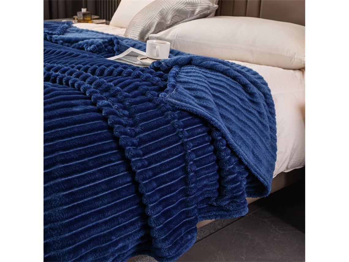 Manta de Flanela Macia Fansu Cor Sólida Quente e Grossa Ideal para Cama Sofá em Todas as Estações 127x152cm, M