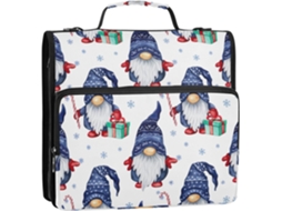Pasta De 3 Argolas Com Gnomo Natal 1 2 Polegada, Com Fecho De Segurança, Alça E Bolsa Guardar Documentos, 34, 3x 31